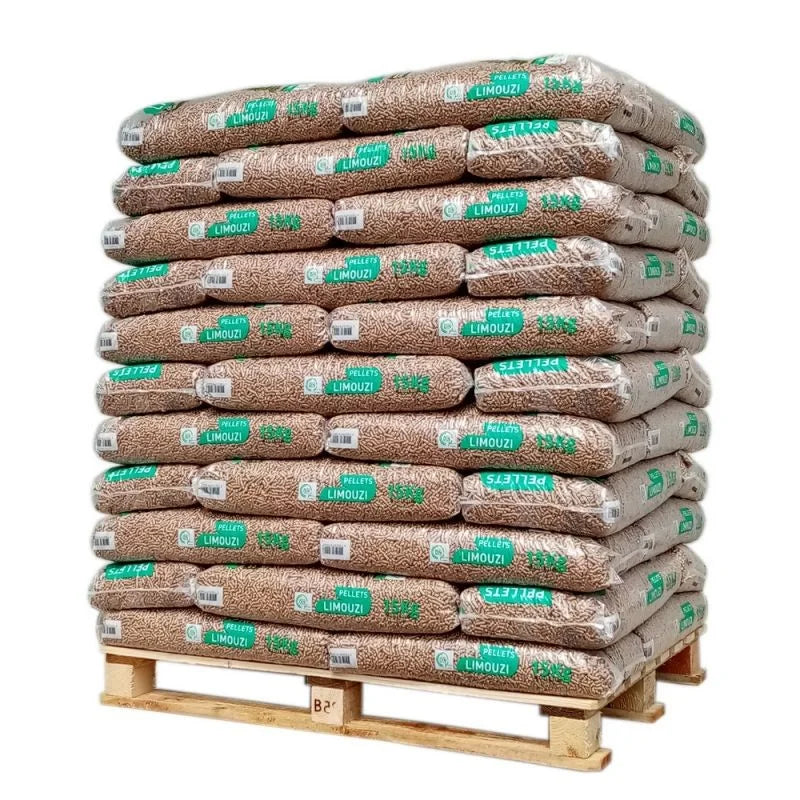 Pellets de madeira de Pellet Limouzi – Palete com 15 kg 66 sacos
