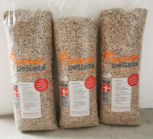 Pellets de madeira de PowerPellets – Palete com 15 kg são ENplus A1 65 Sacos